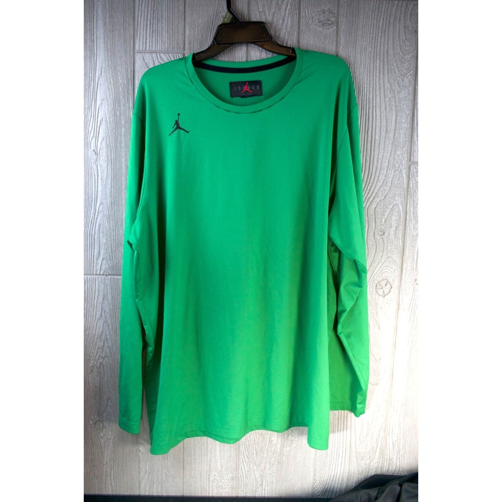 Nike Air Jordan Dri-FIT Shirt Mens 2XL Green Long Sleeve Athletic DQ7901-388